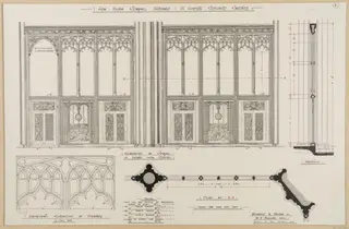 Details of the Bute Chapel Screen, by William Henry Dashwood Caple, 1850