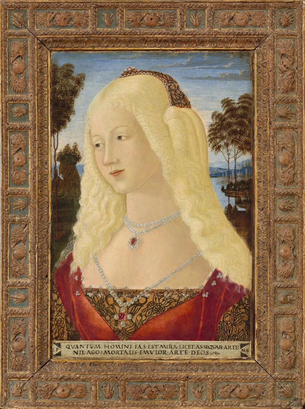 Portrait of a Lady, by Neroccio de' Landi, tempera, 1485
