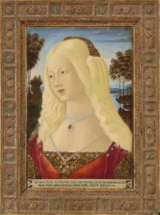 Portrait of a Lady, by Neroccio de' Landi, tempera, 1485