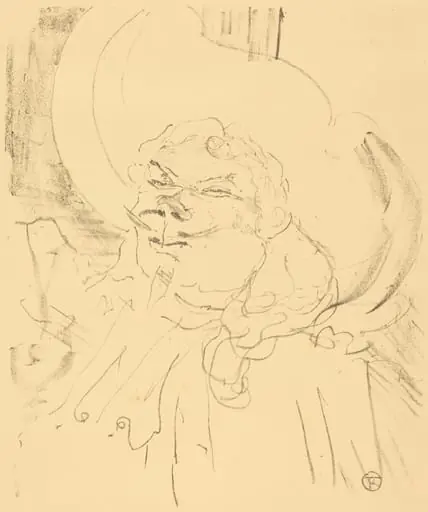 Coquelin the Elder (Coquelin aine), by Henri de Toulouse-Lautrec, ink, 1896