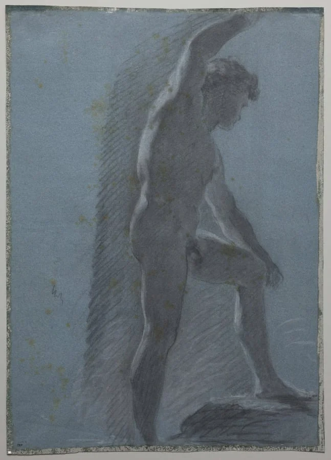 Study of a Male Nude (verso), detail