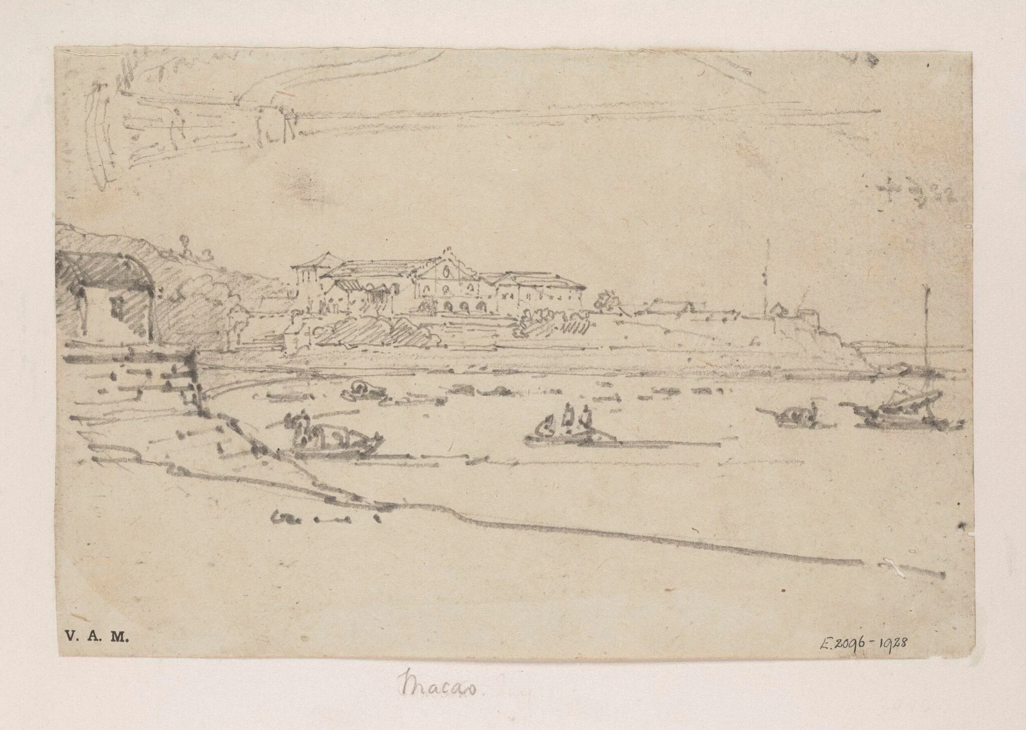 The convent and church of S. Francisco, Macau, seen from across the bay, detail