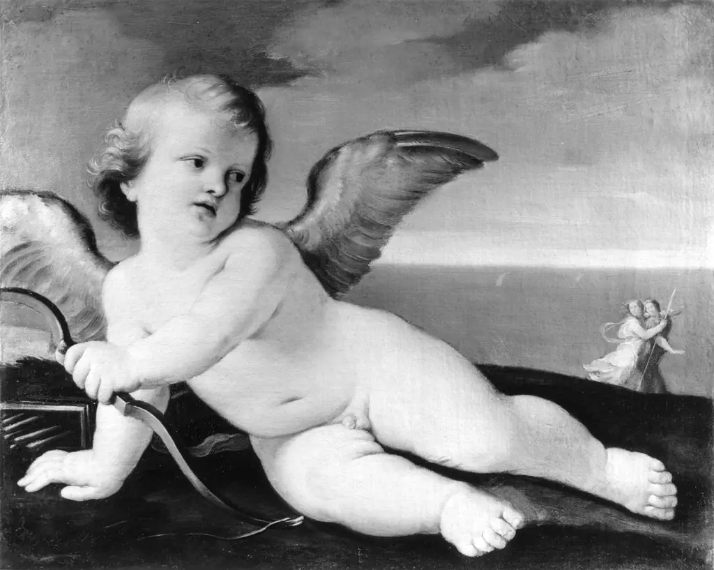 Cupid with a Bow, by Guido Reni, oil