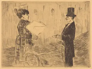 Le bouquet (The Bouquet), by Jean-Louis Forain, ink, 1876