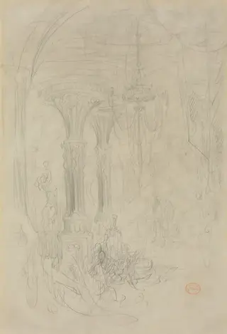 Cleopatra, by Gustave Doré, graphite, 1858