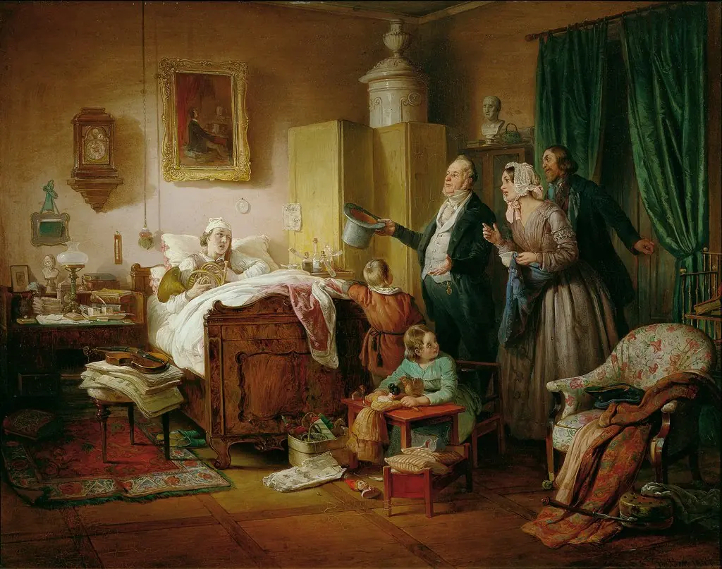 Der kranke Musiker, by Eduard Ritter, oil, 1847