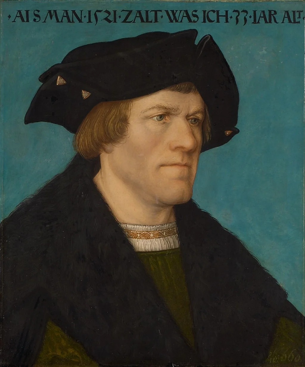 Portrait of a beardless man, detail