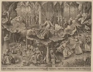 The Parable of the Wise and Foolish Virgins, by Philip Galle, ink, 1562