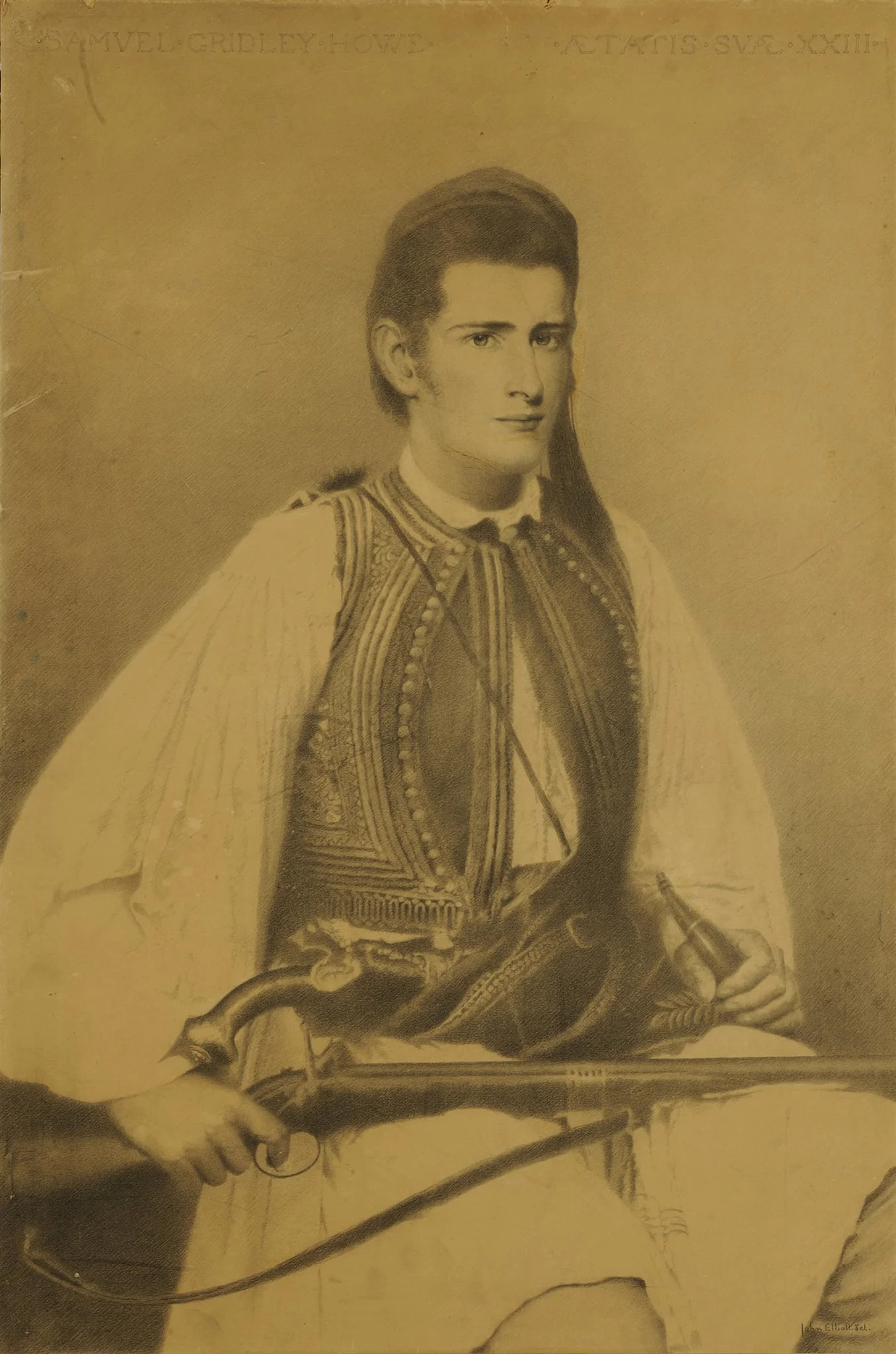 Προσωπογραφία του Σαμουήλ Γκρίντλεϋ Χάου, detail