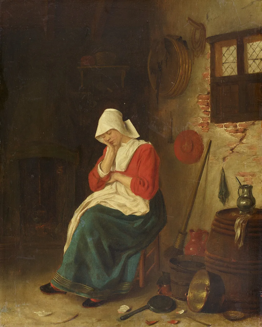 The Sleeping Kitchenmaid, by Esaias Boursse, paint, 1661