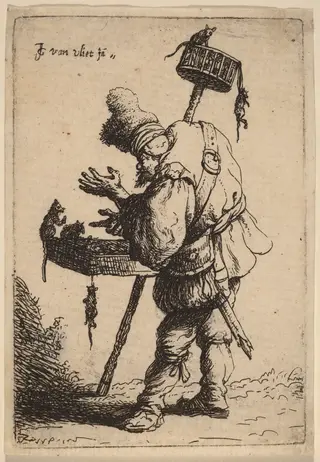The Rat Catcher, by Johannes van Vliet, ink, 1632
