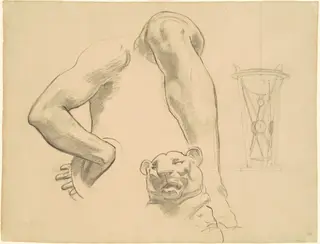 Studies for "Classic and Romantic Art", by John Singer Sargent, charcoal, 1921
