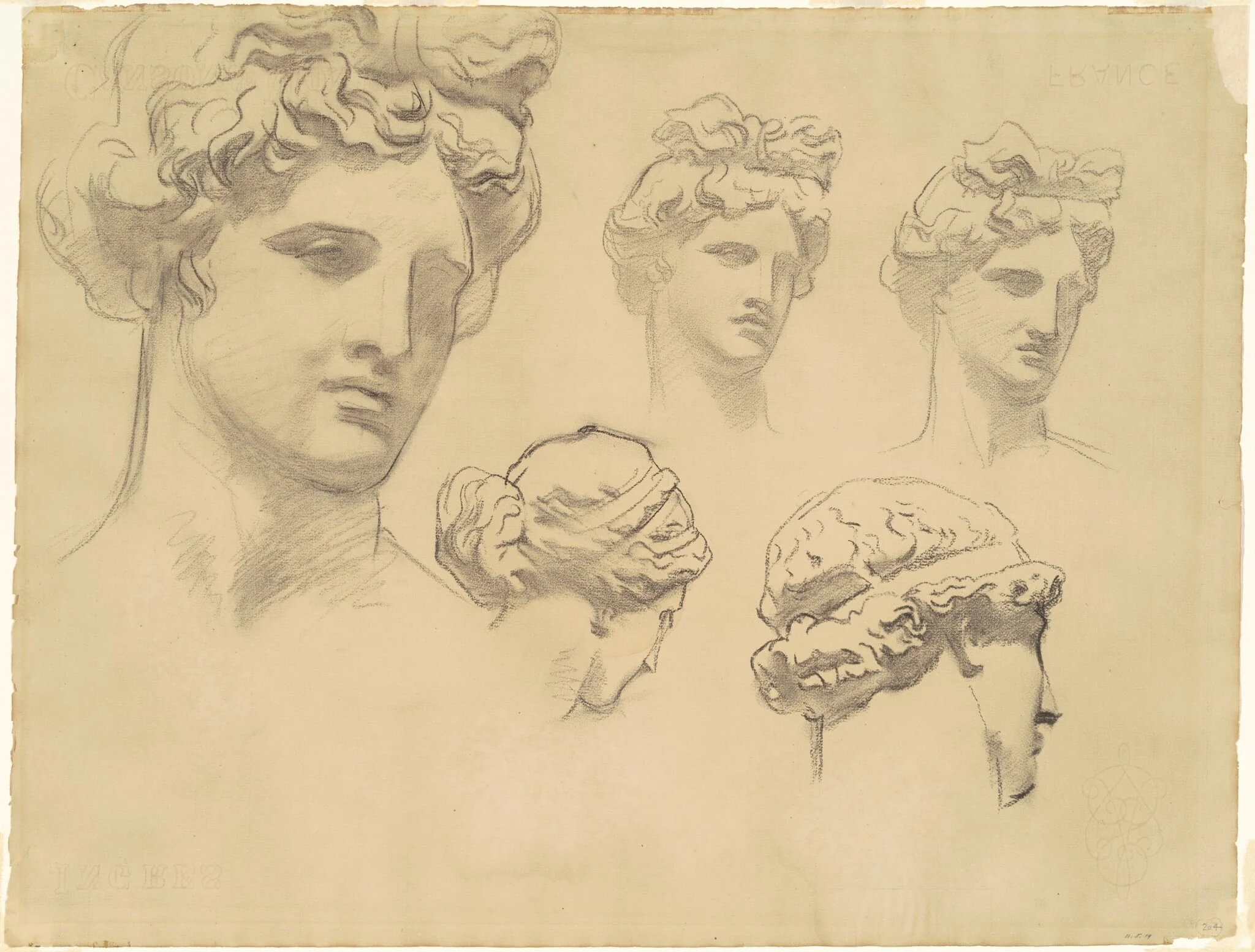 Studies for "Apollo and the Muses", detail