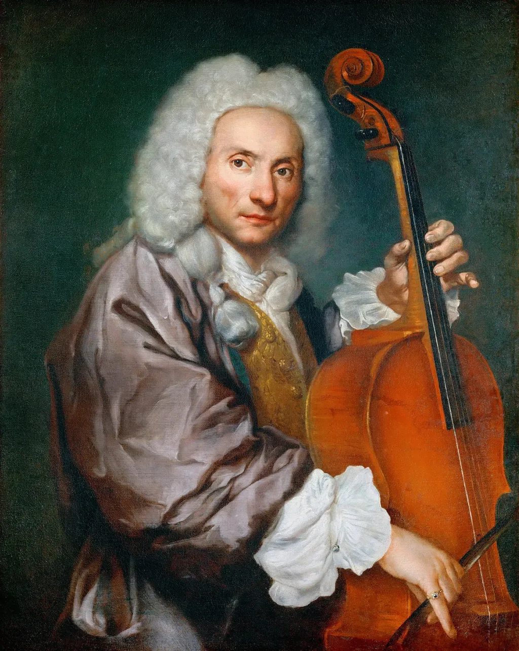 Portrait of a Cello Player, by Giacomo Ceruti, oil, 1750