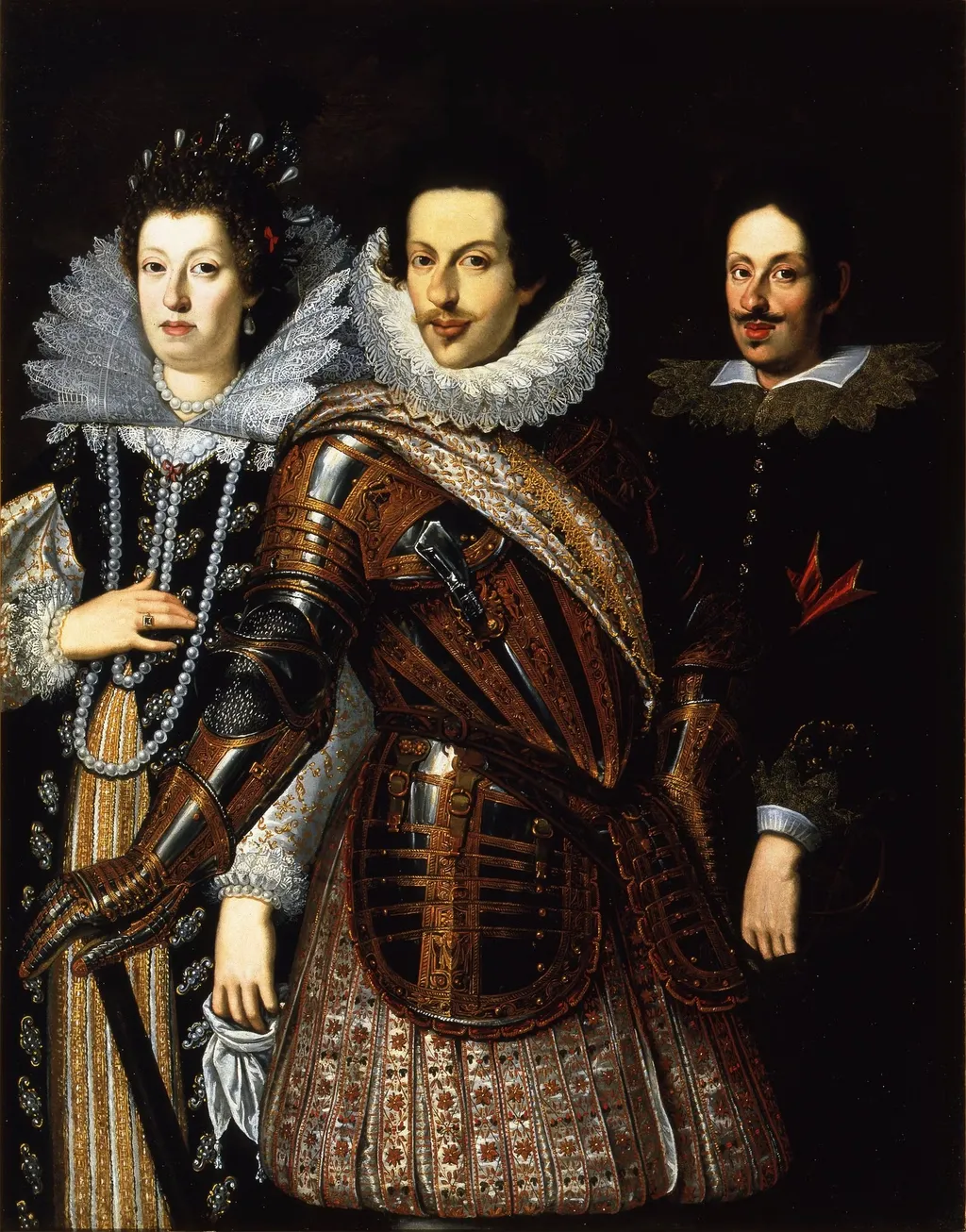 Cosimo II de’ Medici with his wife, Maria Maddalena of Austria and their son, Ferdinando II, by Justus Sustermans, oil, 1650
