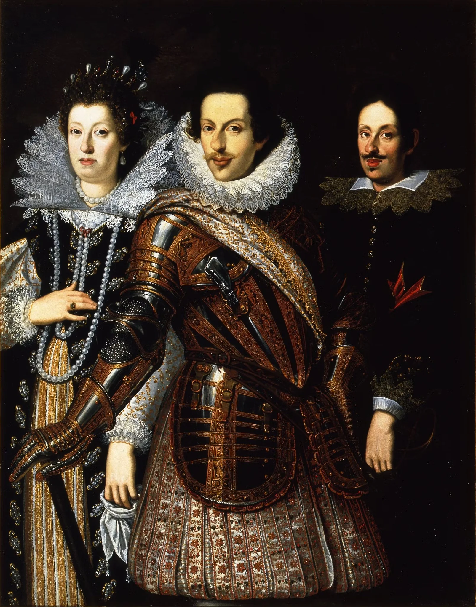 Cosimo II de’ Medici with his wife, Maria Maddalena of Austria and their son, Ferdinando II, detail