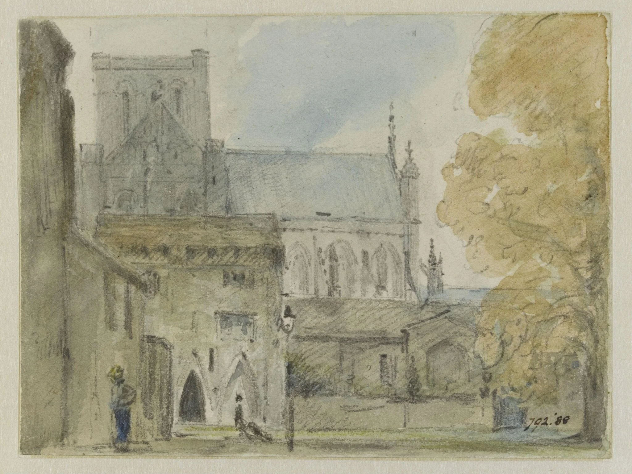 Winchester Cathedral: entrance to the Deanery from the south, detail