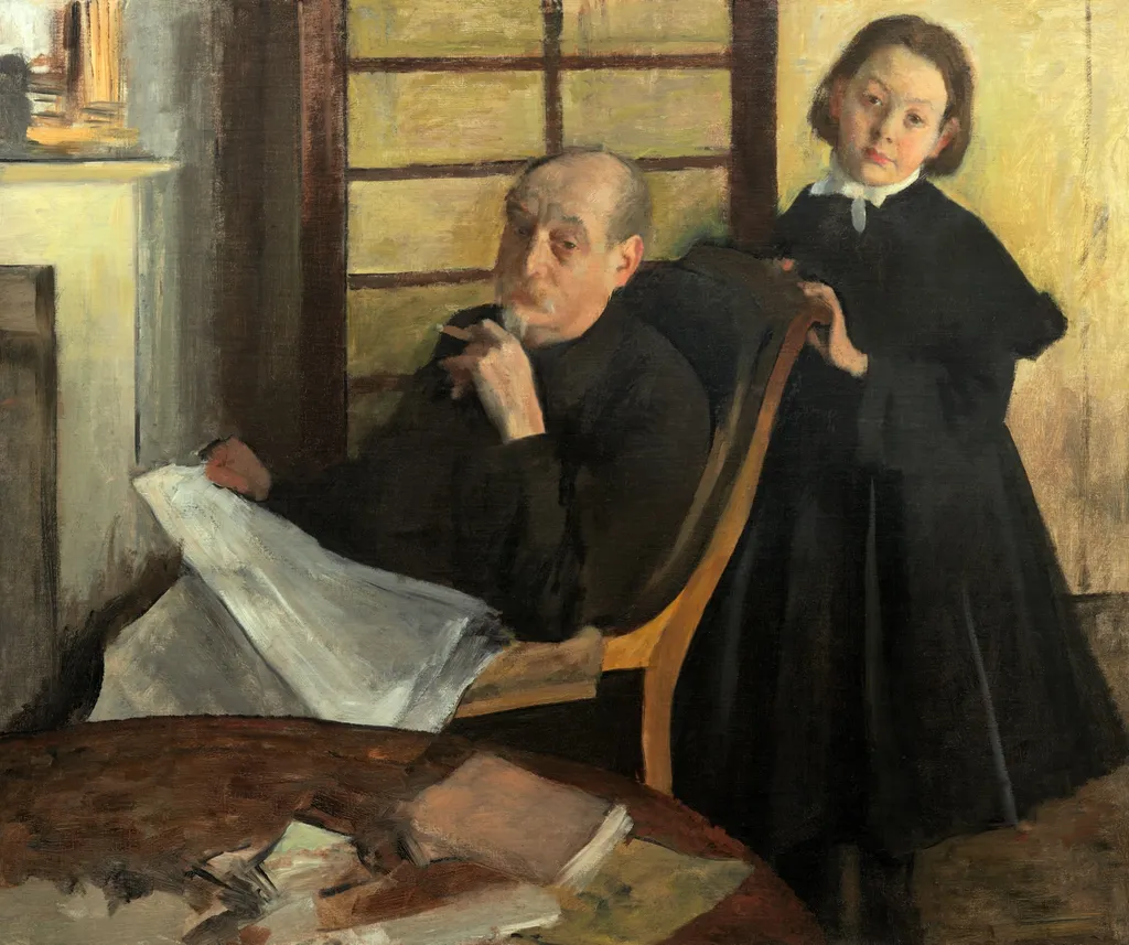 Henri Degas and His Niece Lucie Degas (The Artist's Uncle and Cousin), by Edgar Degas, oil, 1876