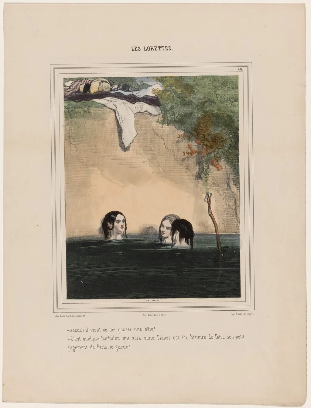 Jésus! Il vient de me passer une bête..., by Paul Gavarni, ink, 1842