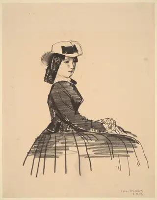 An Irish Girl, by George Bellows, crayon, 1922