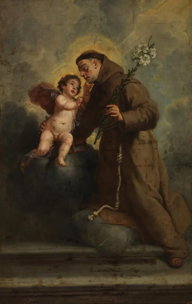 Saint Anthony of Padua with the Infant Christ, by Gaspar de Crayer, oil, 1655