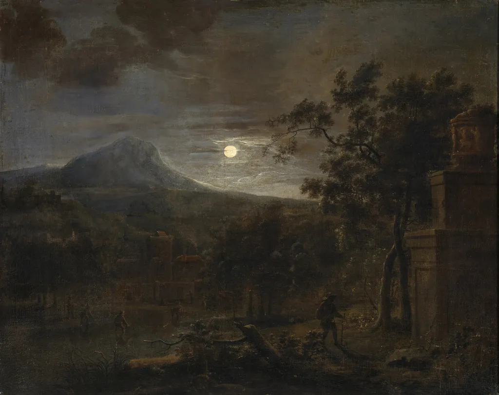 Night Scene with Poachers, by James Forrester, oil, 1762