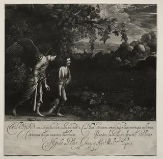 Tobias and the Angel (large plate), by Hendrik Goudt, 1613