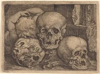 Child with Three Skulls, by Barthel Beham, ink, 1529