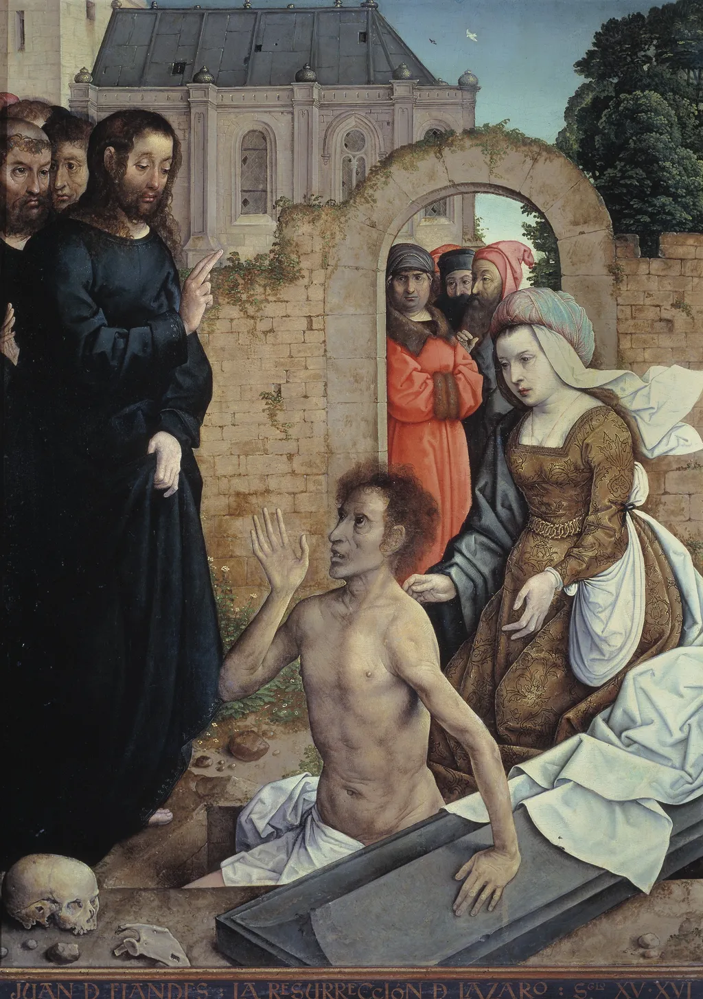 The Resurrection of Lazarus, by Juan de Flandes, oil, 1510