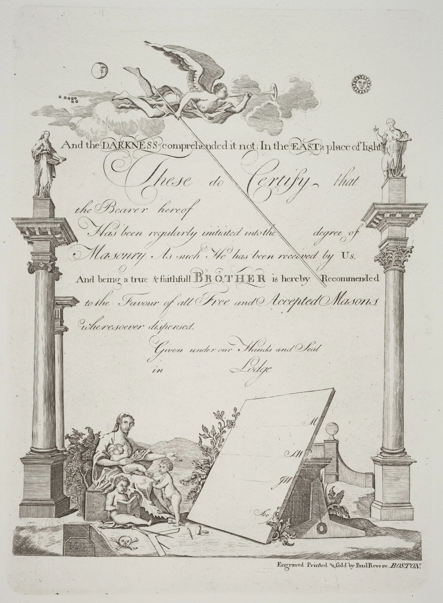 Masonic Certificate, detail