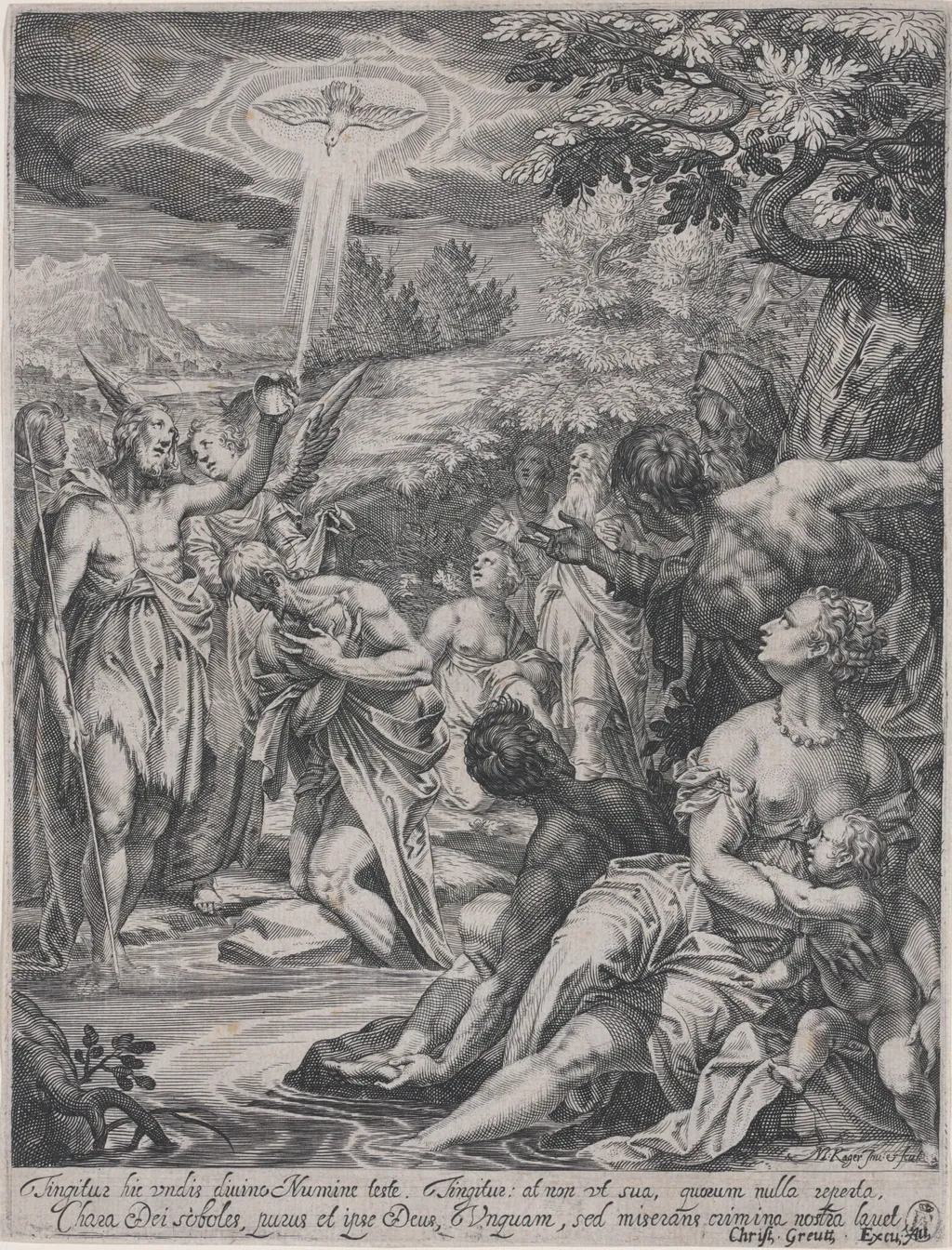 The Baptism of Christ, by Johann Matthias Kager, ink, 1610