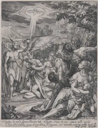 The Baptism of Christ, by Johann Matthias Kager, ink, 1610