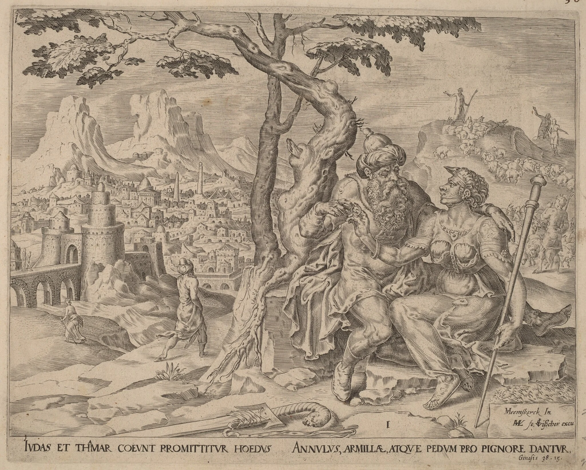 Judah Giving Tamar the Pledge, detail