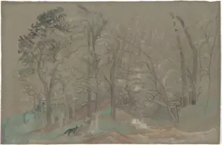 The First Snowfall, by Arthur B. Davies, pastel, 1882