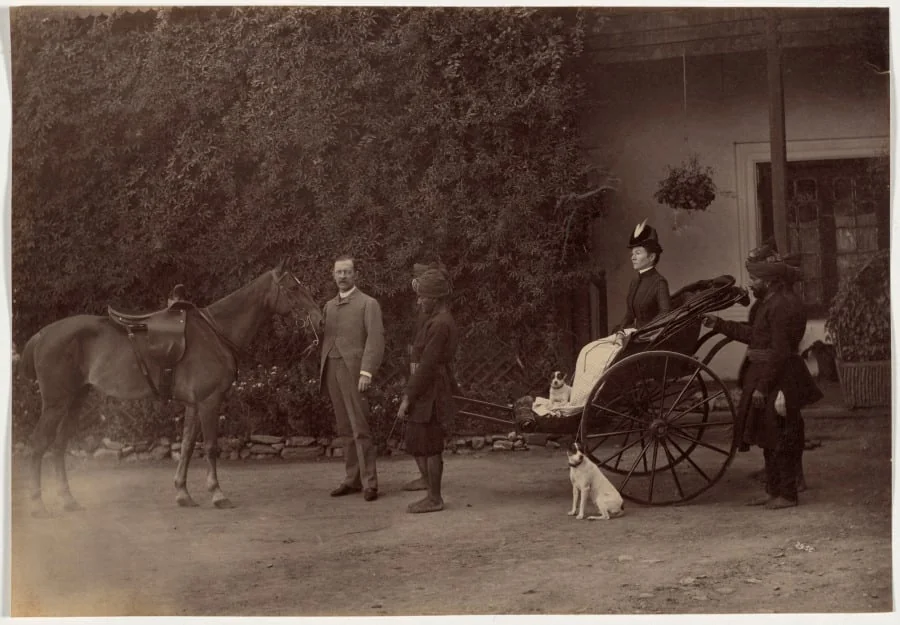 Colonel H.R. Thuillier and His Wife Emmeline Williams Thuillier, Shimla, detail