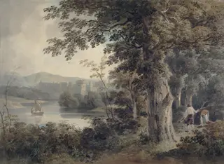 The Castle, Cockermouth, by Hugh William Williams, watercolor, 1813