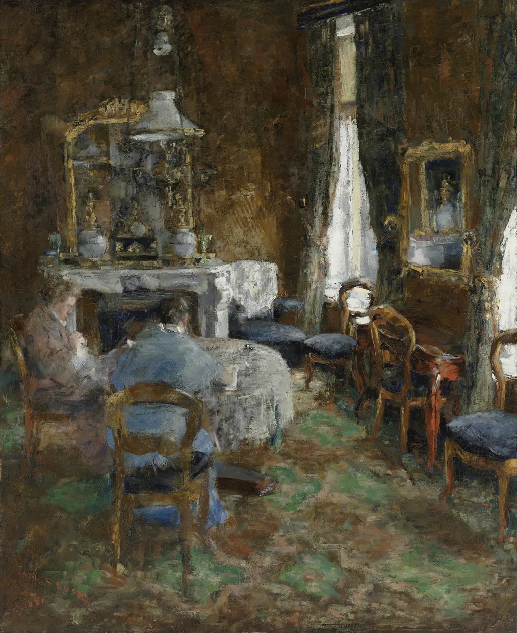 The Bourgeois Salon, by James Ensor, oil, 1891