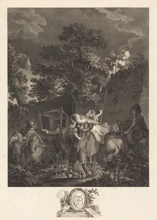 L'enlevement nocturne, by Nicolas Ponce, ink, 1780