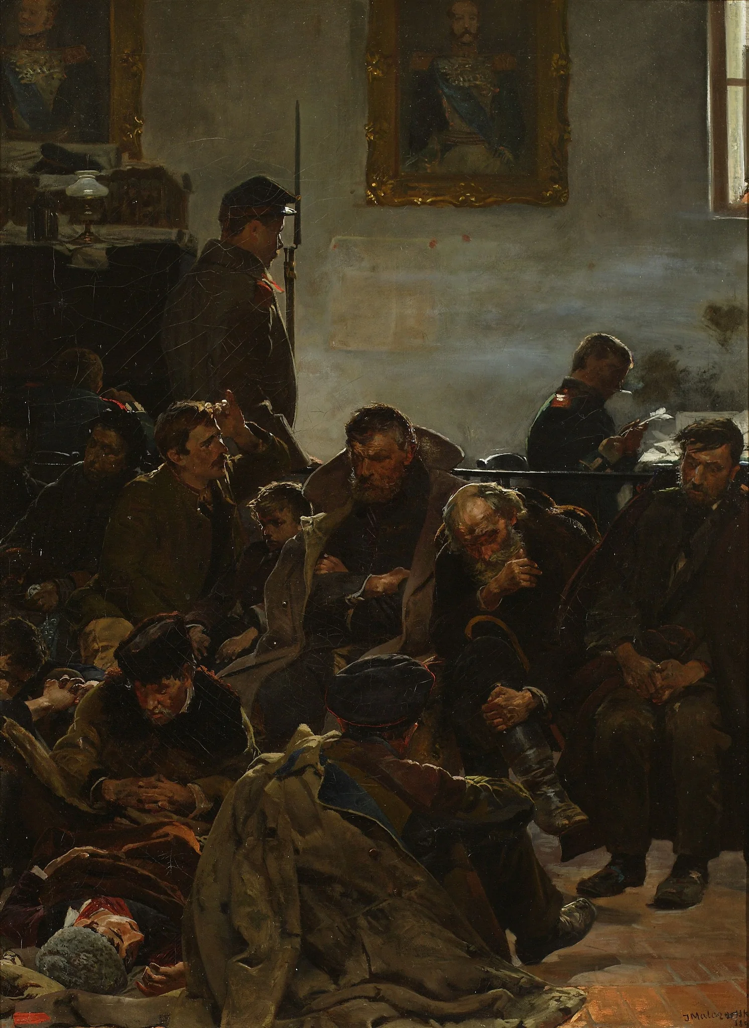 On the way to exile (Convicts on the way to Siberia), detail