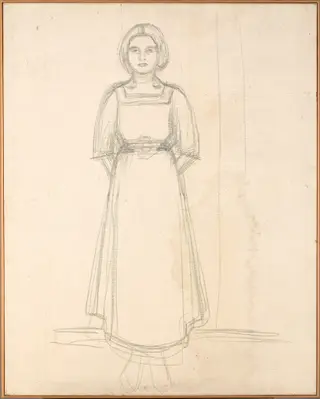 Standing Woman, by Edvard Munch, crayon, 1910