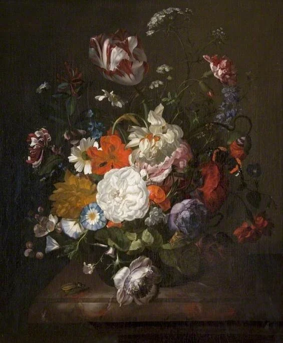 Still Life, Flowers and Insects, detail