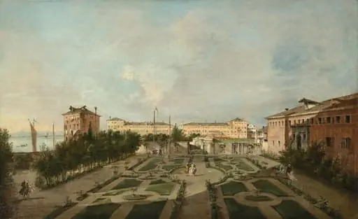 The Garden of Palazzo Contarini dal Zaffo, by Francesco Guardi, oil, 1774