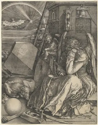 Melencolia I, by Albrecht Dürer, ink, 1514