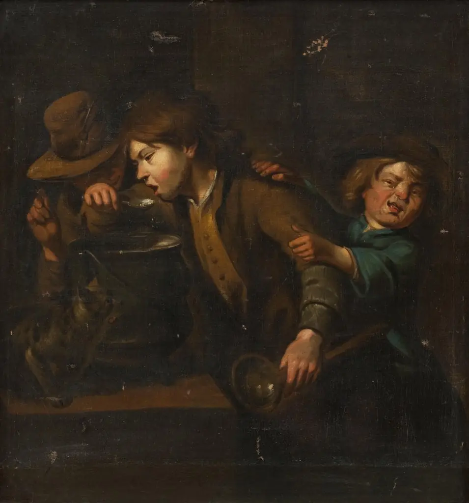 Drengene om vællingen, by Peter Cramer, oil, 1761