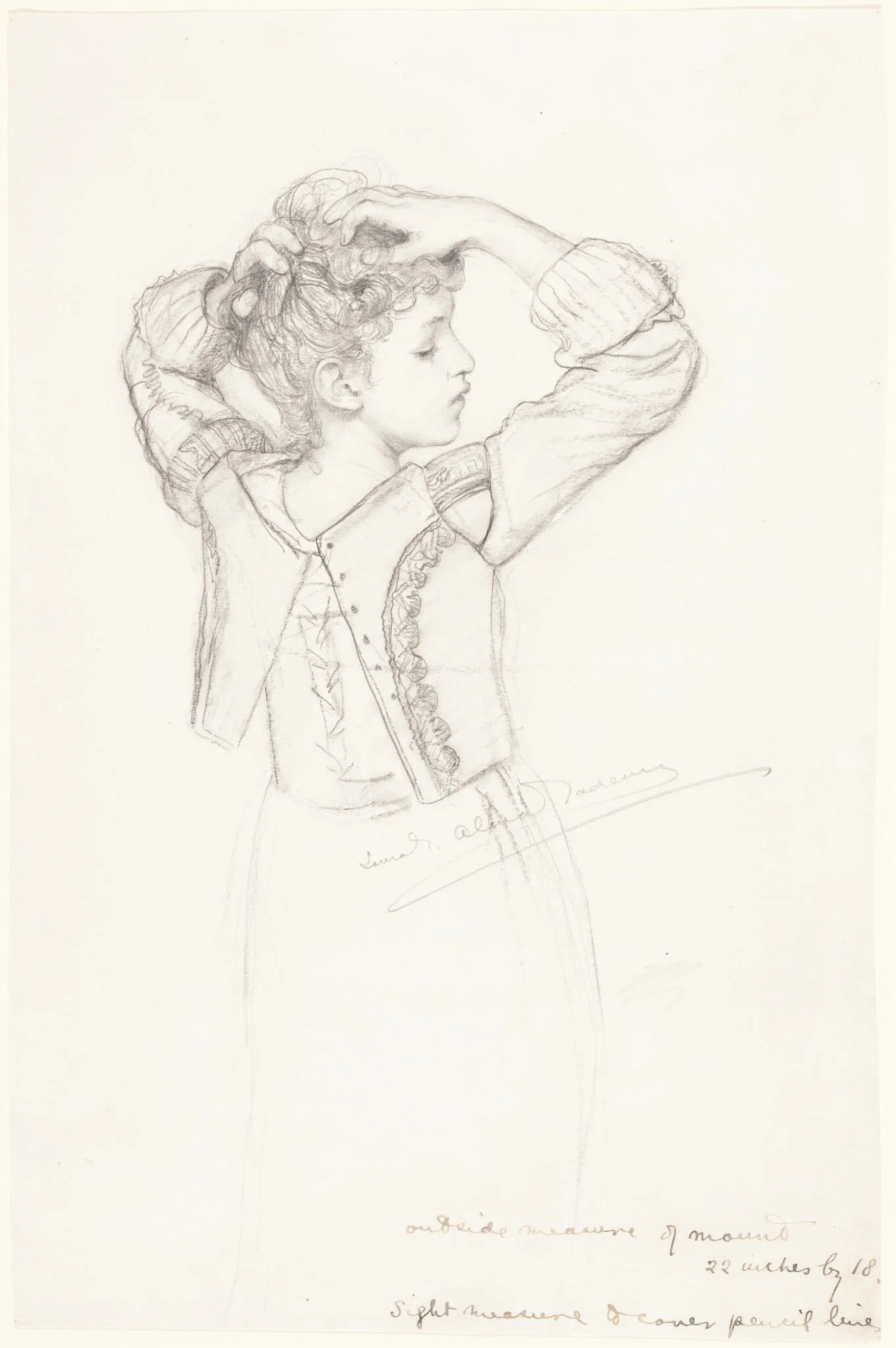 Young Girl Dressing, detail