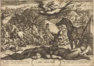 The Exterminating Angel Vanquishing the Army of Sennacherib, by Antonio Tempesta, ink, 1613
