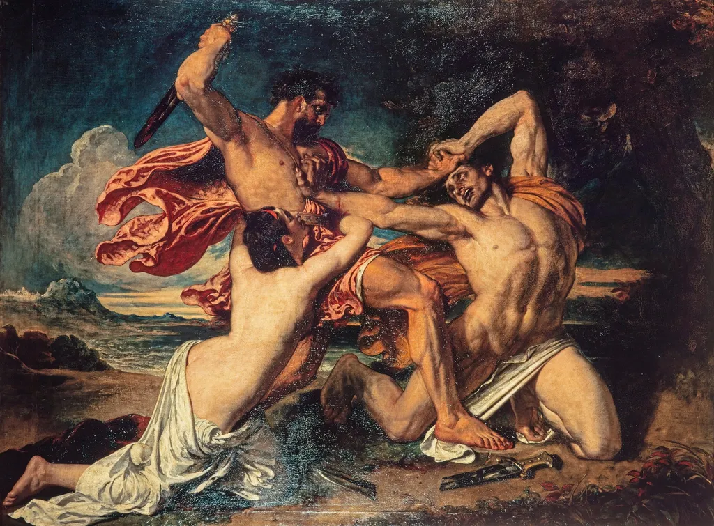 The Combat: Woman Pleading for the Vanquished, by William Etty, oil, 1825