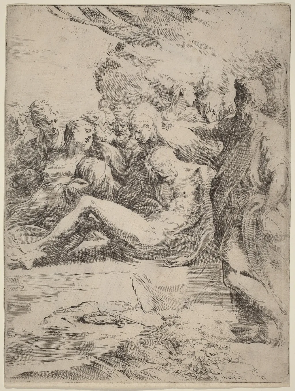 The Entombment, by Parmigianino, ink, 1530
