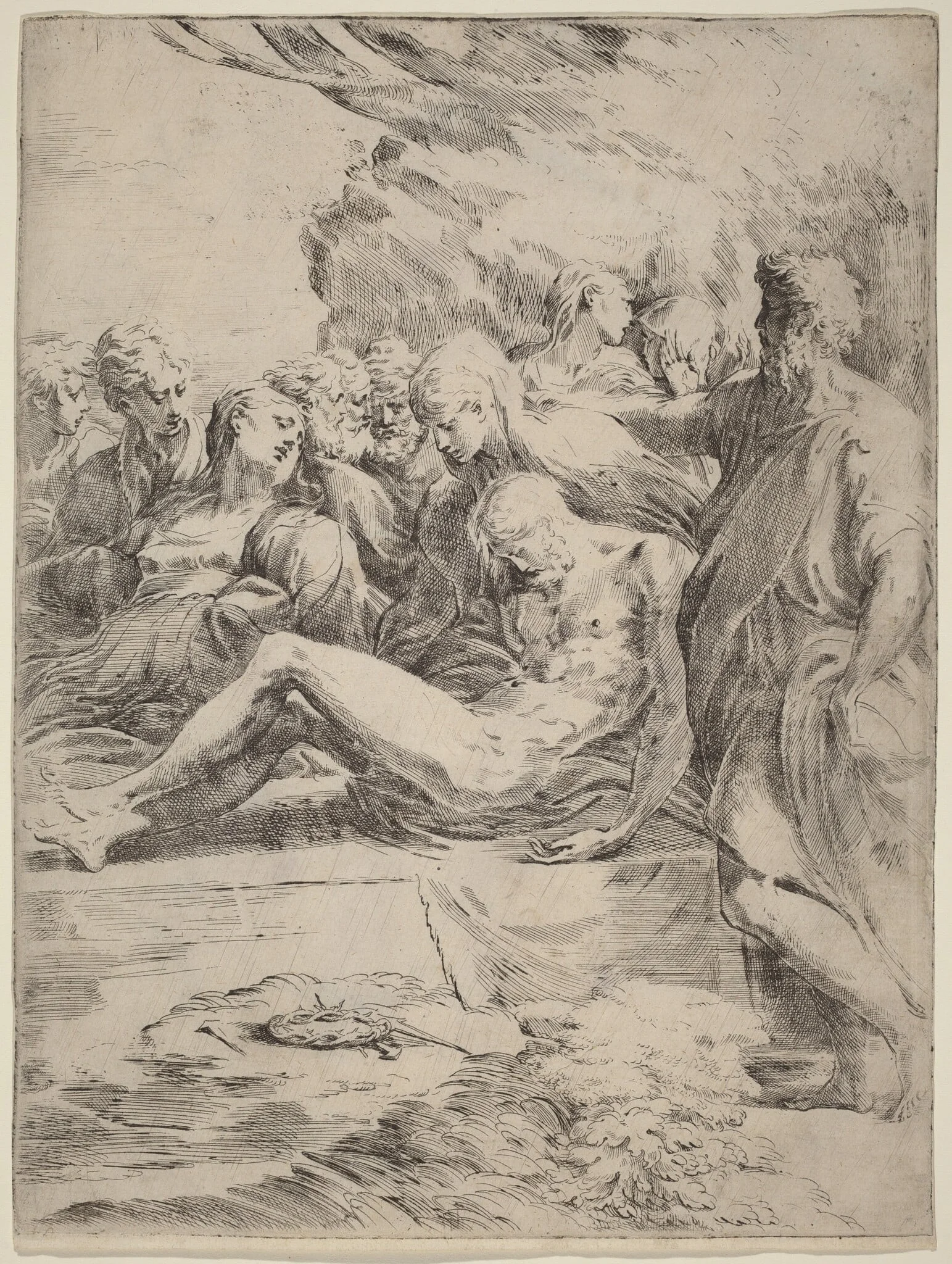 The Entombment, detail
