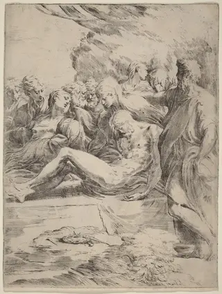 The Entombment, by Parmigianino, ink, 1530